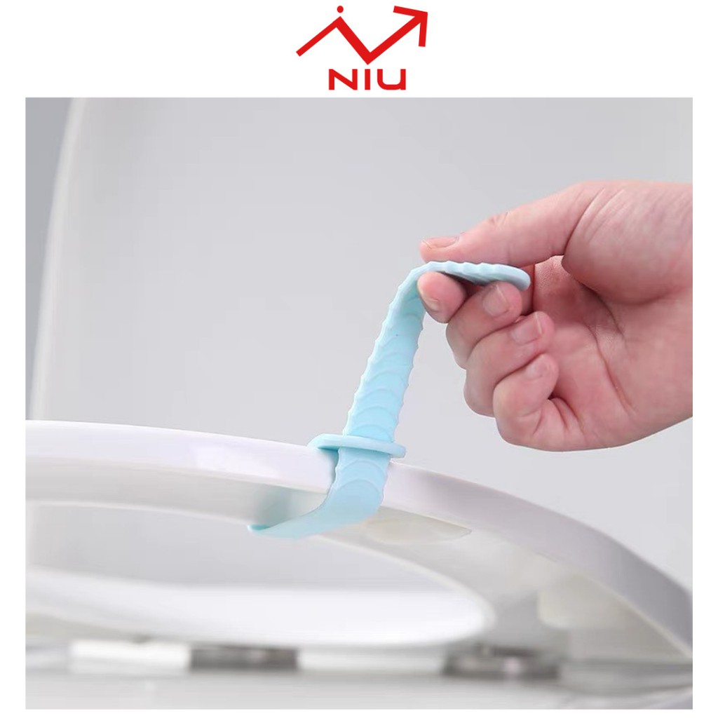 Dây silicon nâng nắp bồn cầu tiện lợi, dụng cụ nhấc nắp bệt vệ sinh nhanh chóng không bị nhiễm vi khuẩn Niulife