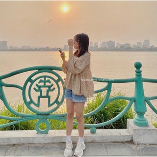 ÁO HOA peplum NHÍ 10357