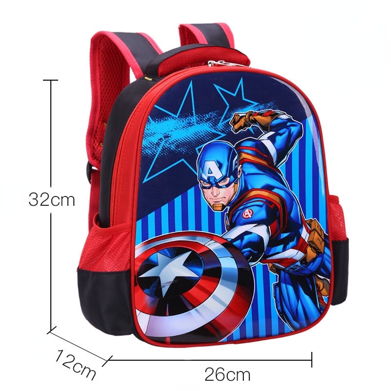 Ba Lô Đeo Vai Đi Học Kiểu Hoạt Hình Người Nhện Captain America Dễ Thương Cho Bé