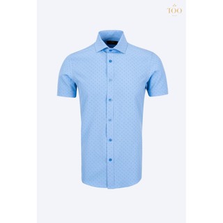 Áo sơ mi nam ngắn tay TQQ dáng slimfit công sở cao cấp hoạ tiết 2 màu H231CSC [Có size lớn]
