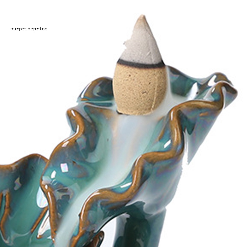 【H】Giá Đỡ Trầm Hương Bằng Gốm Hình Lá Cây Phong Cách Truyền Thống Cổ Điển Hai Chiều Để Bàn