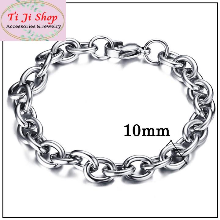 Lắc tay nam inox kiểu xích 10 ly đẳng cấp, phong độ, lịch lãm - Chọn size theo yêu cầu