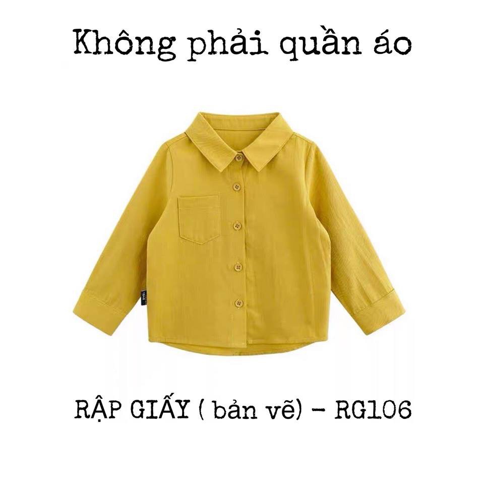 3389 Rập giấy cắt may áo sơ mi trẻ em(1-12t)