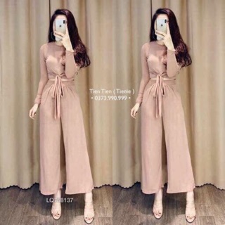 Set áo crop cột và quần suông-200k