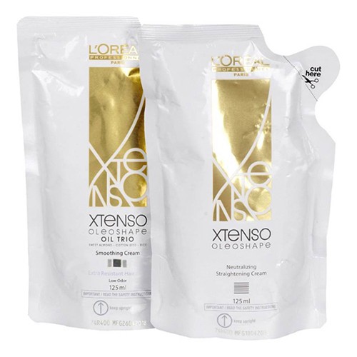 Thuốc duỗi, uốn tóc L'Oreal XTenso Oleo Shape Smoothing Cream 400ml*2 dành cho tóc siêu khỏe