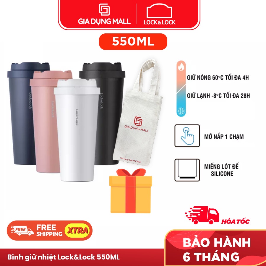 Bình Giữ Nhiệt Lock&Lock Energetic One-Touch Tumbler LHC3249 (550ML) - BH 6 tháng - Hàng Chính Hãng