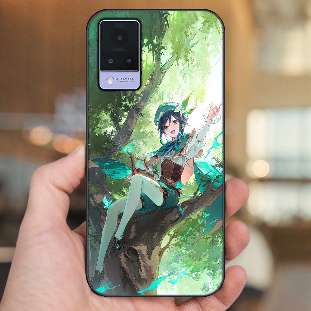 Ốp lưng Vivo V21 viền đen in hình Venti Genshin Impact