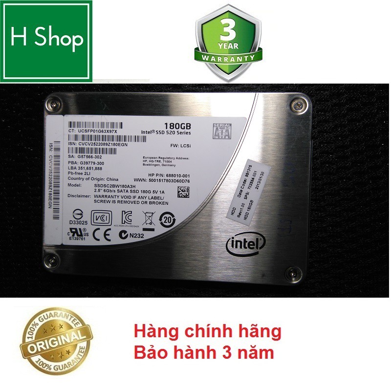 Ổ cứng SSD 180Gb Intel PRO 520 series, hàng tháo máy chính hãng, bảo hành 3 năm