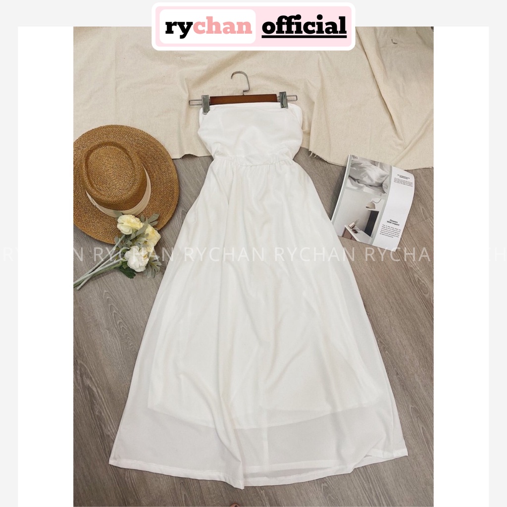 Đầm Maxi Trắng Đi Biển Cúp Ngực Có Lót Trong  - DM939