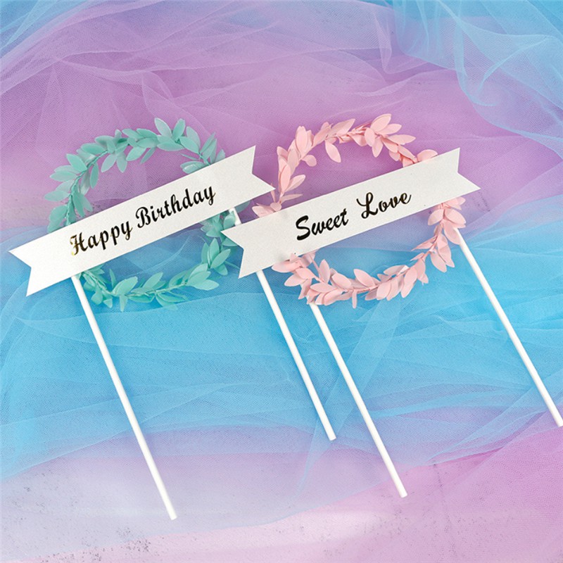 Topper Cắm Trang Trí Bánh Kem Chữ Happy Birthday