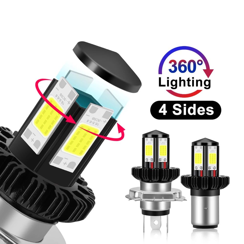 Bóng đèn pha LED VANES1 12V BA20D H6 H4 6000K 1200LM nhiều màu chất lượng cao cho xe máy