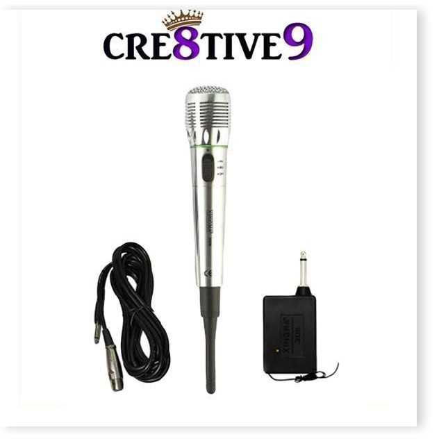 ✔️ Micro không dây hát karaoke, Mic có & không dây 2 trong 1, mua dụng cụ hát karaoke mẫu mới
