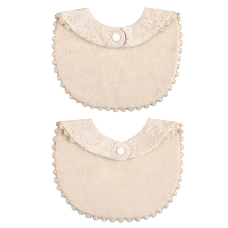 ✿ Yếm Ăn Bằng Cotton Thêu Hoa Phong Cách Boho Cho Bé Gái