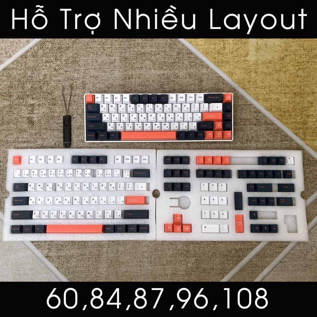 Keycap Cho Bàn Phím Cơ BETO Cherry Profile Thick PBT 129 Phím 1988PC