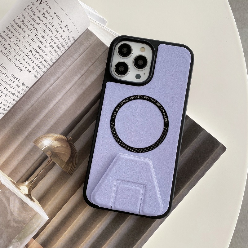 Business style magnetic phone case suitable for iPhone 14 Pro max invisible stand 11 12 13 Pro max leather case