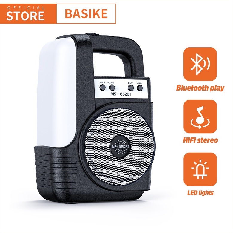 Loa Bluetooth Basike-mw33 Siêu Trầm Có Đèn LED Hỗ Trợ Thẻ TF thumbnail