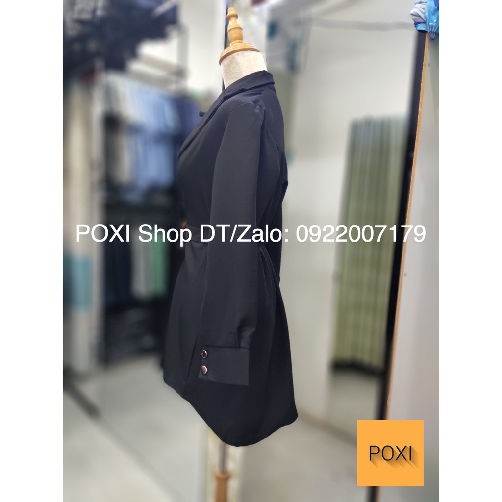 [ẢNH THẬT] Đầm Vest 4 Nút + Betl (ĐEN) | BigBuy360 - bigbuy360.vn