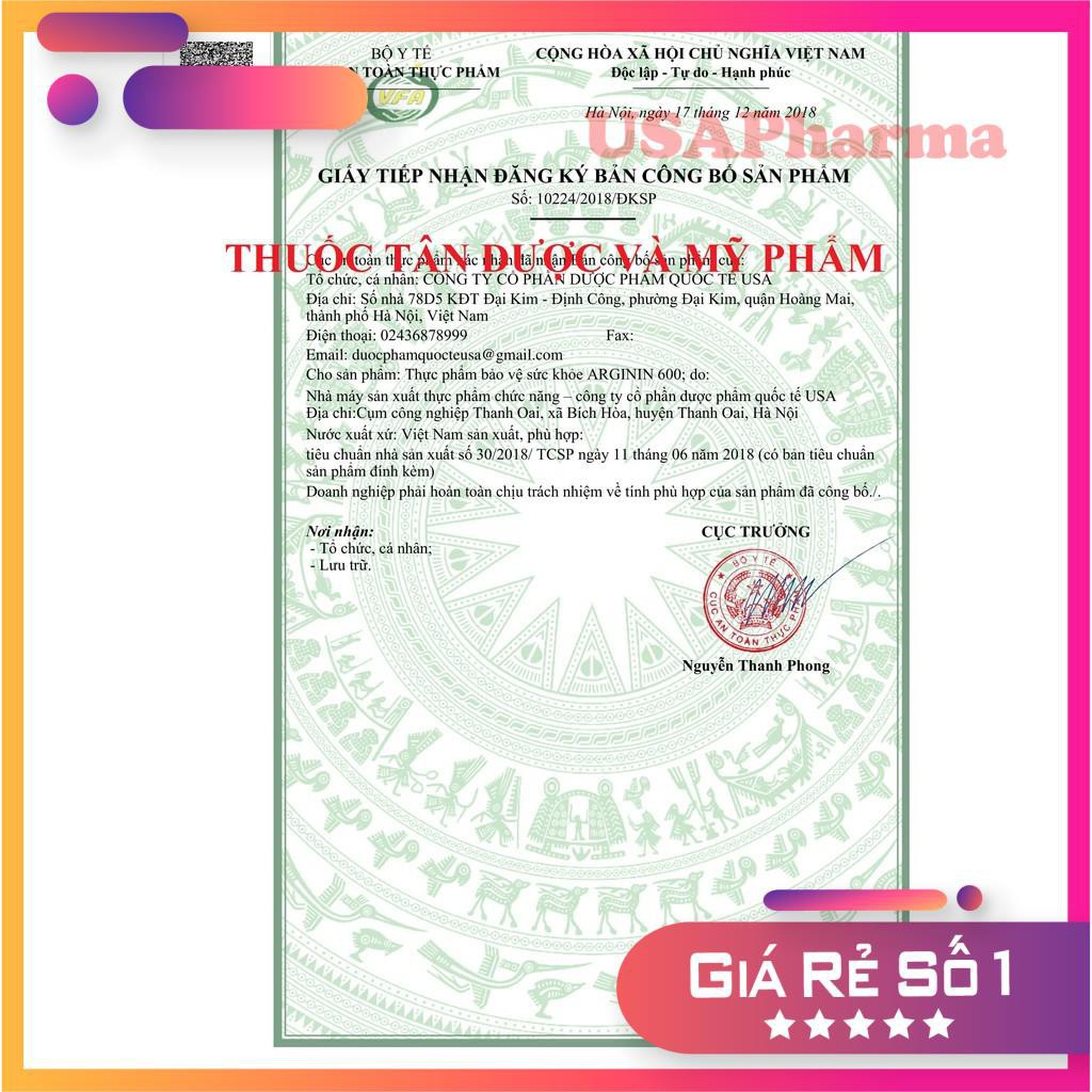 [Viên uống] VIÊN UỐNG BỔ GAN ARGININ 600 HỘP 60 VIÊN | BigBuy360 - bigbuy360.vn