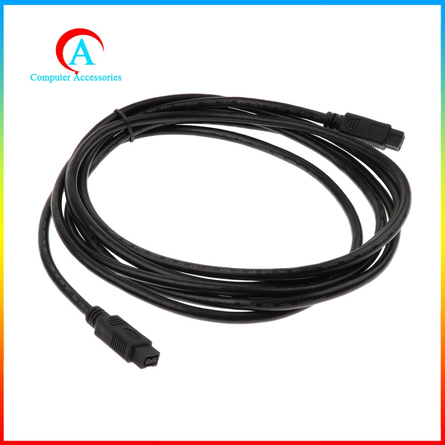 Dây Cáp 6ft Firewire 800 IEEE 1394b 9-Pin Male Sang 9-Pin Male Tốc Độ Cao