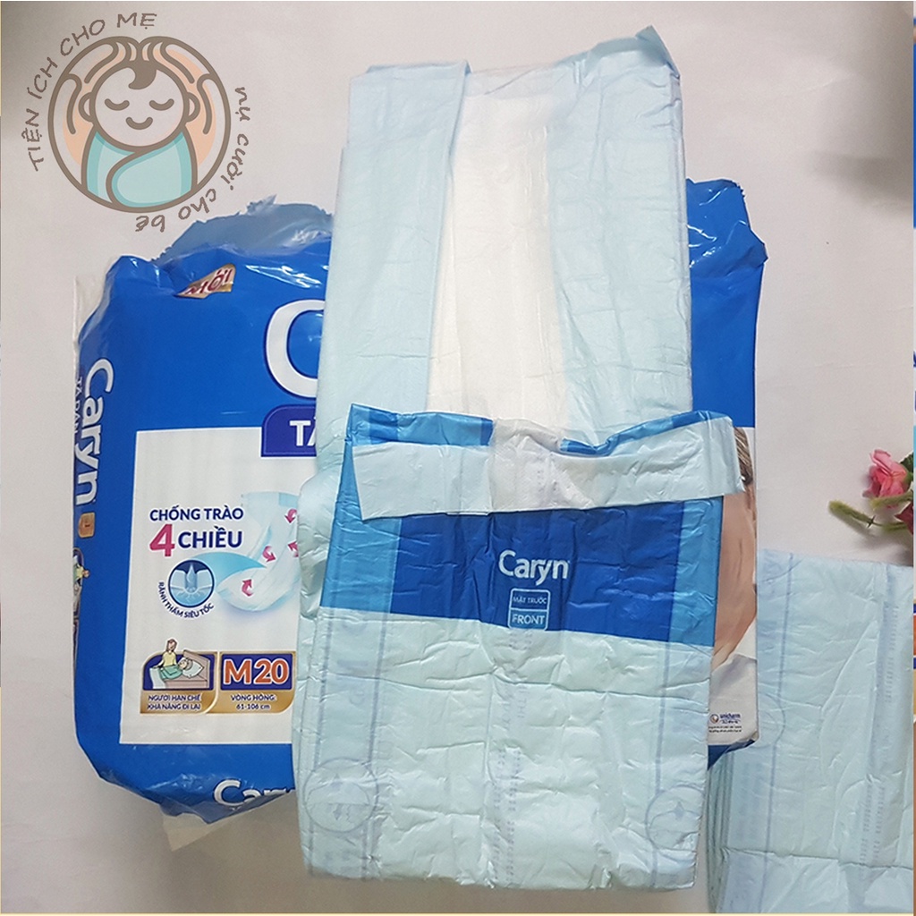 Tã Bỉm Người Lớn dán/quần Caryn Size M L XL -10/20 Miếng Dành Cho Người Già Hạn Chế Khả Năng Đi Lại