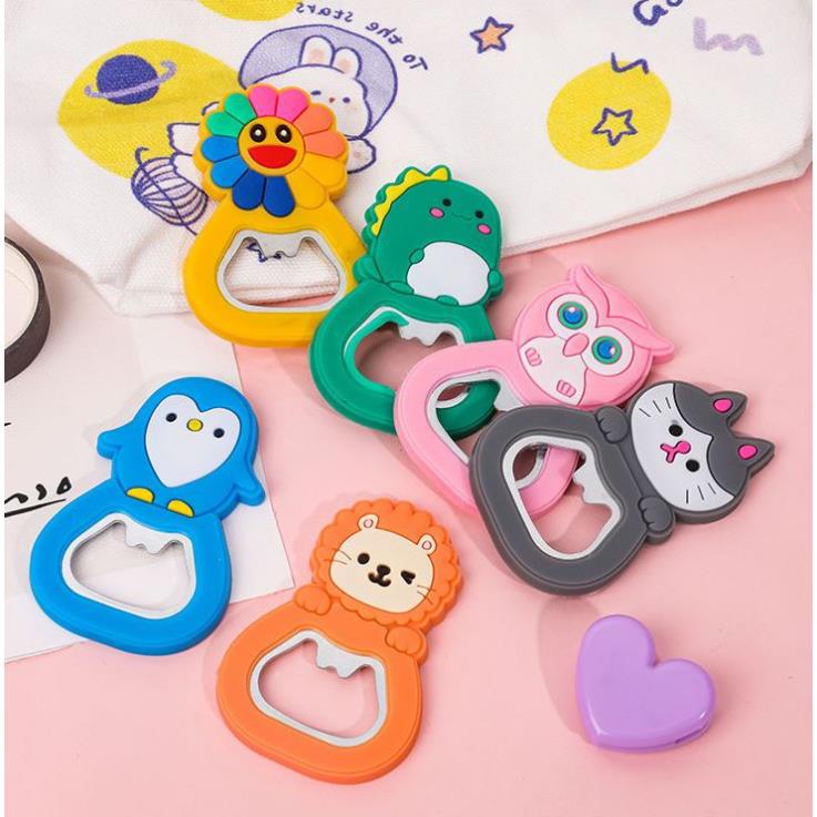 Khui Bật Nắp Bia Hình Thú Họa Tiết Ngẫu Nhiên Dễ Thương H124