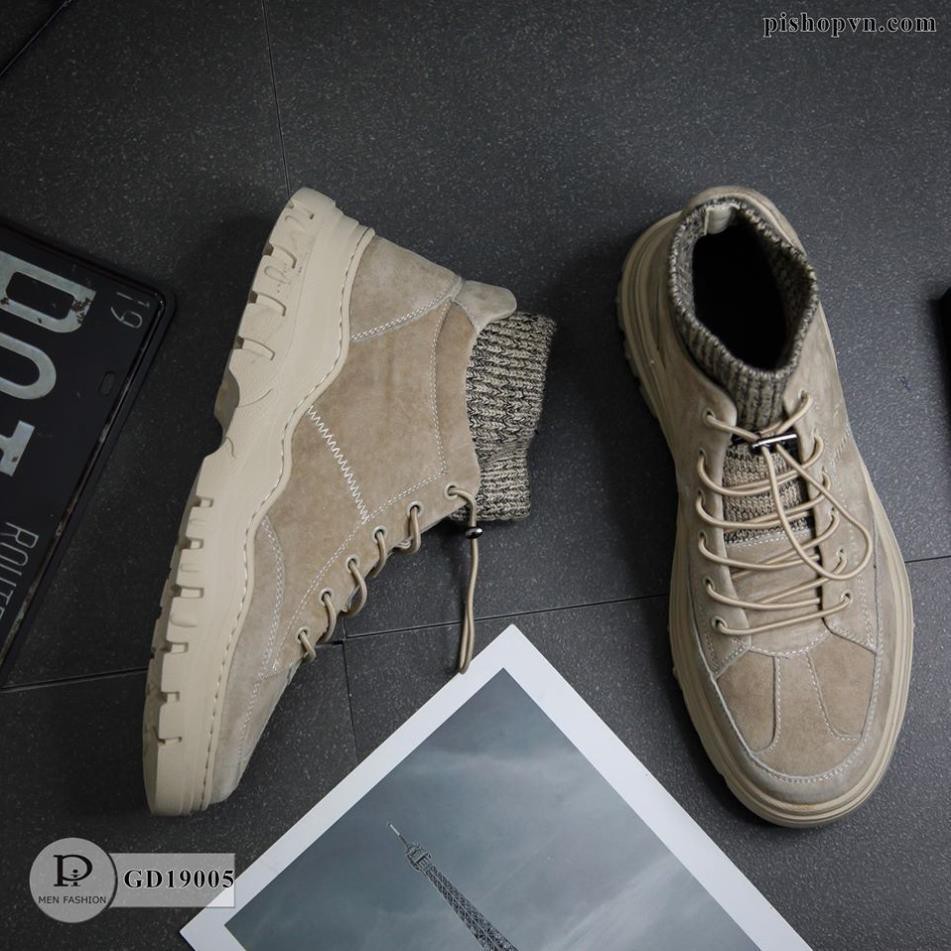 Giày Sneaker Nam Da Lộn Thời Trang Cổ Len Ôm Chân Cao Cấp GD19005 Hàng Fullboxx thusam | BigBuy360 - bigbuy360.vn