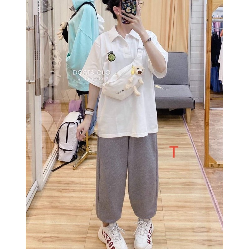 Sét áo polo quả chanh+quần chun gấu