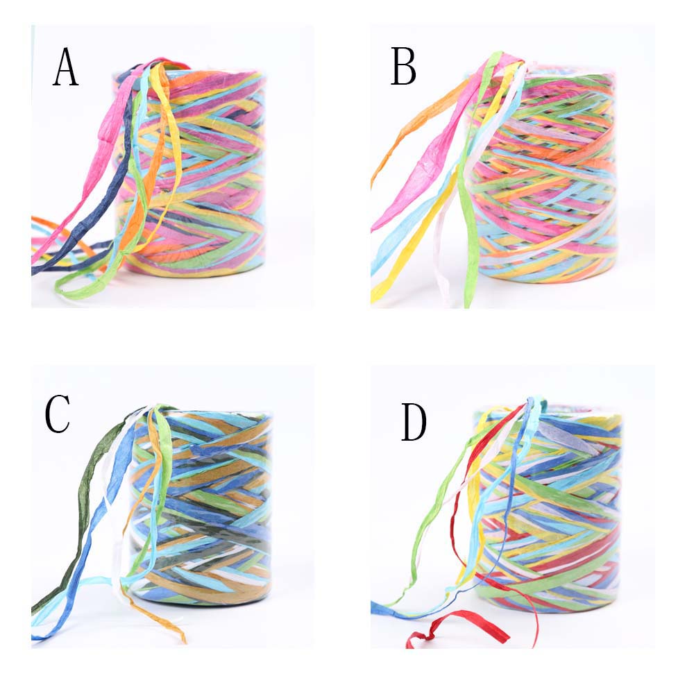 SEPTEMBER DIY Raffia Rope Handmade Gifts Packing Thread Wrapping Ribbon Flowers Bouquet Christmas Colorful Craft Rainbow For Card Gifts Cake Box Packaging Party Accessories