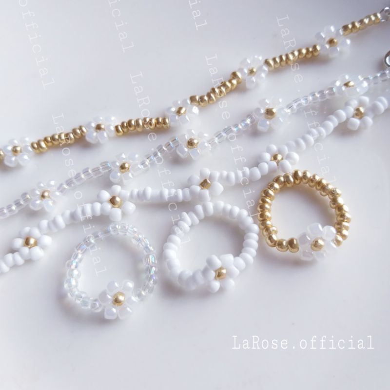 Set vòng tay + nhẫn hạt cườm xinh xắn LaRose.official