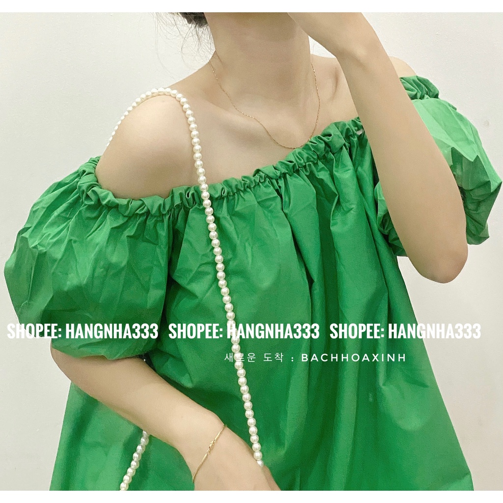 NEW || Đầm tay phồng bẹt vai form ngắn xòe babydoll siêu xinh nhiều màu Ulzzang