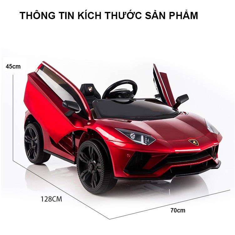 Xe ô tô điện trẻ em kiểu dáng siêu xe Lamborghini LT 998  2 chỗ ngồi Ắc qui 12V/7Ah Bảo hành 06 tháng