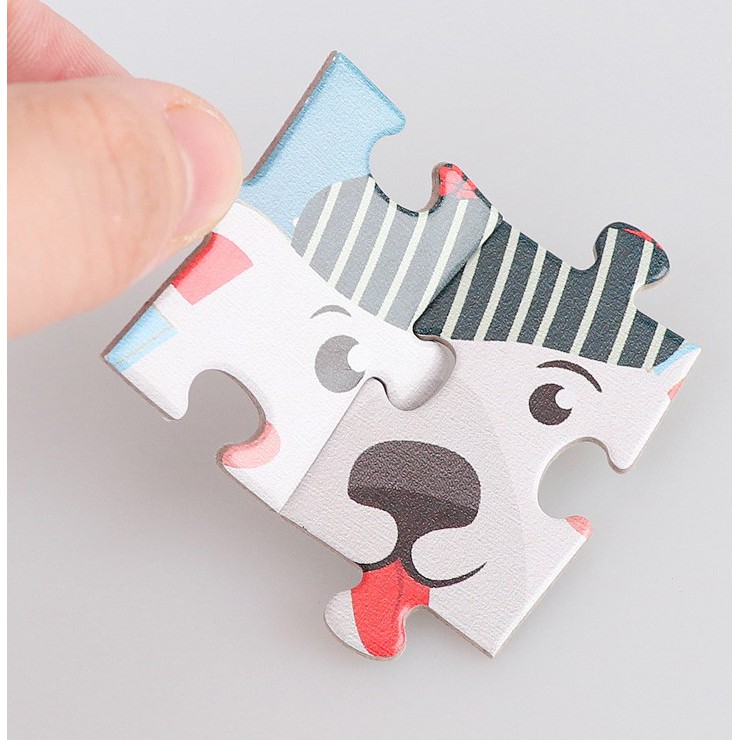 Bảng xếp hình mini ZHAN QI TOYS bằng gỗ hình hoạt hình gồm 24 mảnh có kích thước 9x9 cho bé