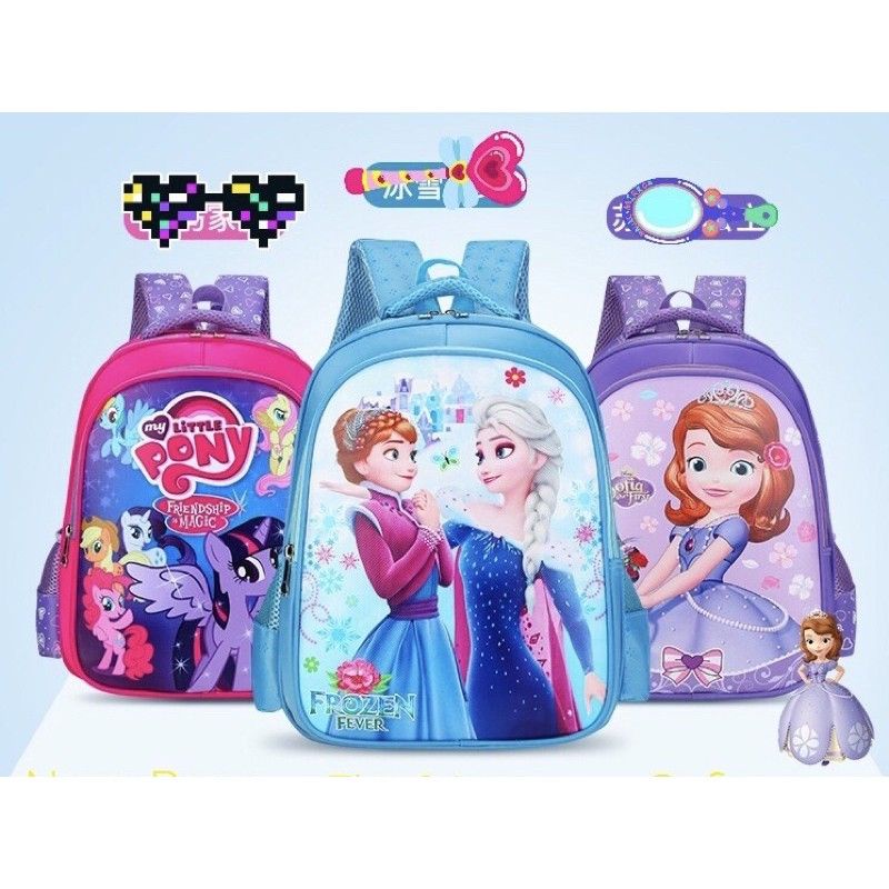 Balo siêu nhẹ cho học sinh tiểu học, in hoạ tiết các nhân vật hoạt hình