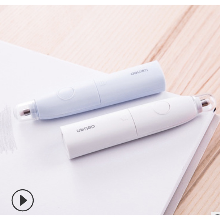 ☘️DELI☘️ Bút gôm tẩy bút chì tự động kèm phụ kiện vỉ gôm tẩy bút chì - Bút tẩy chì rung chạy pin tự động KBS 2020