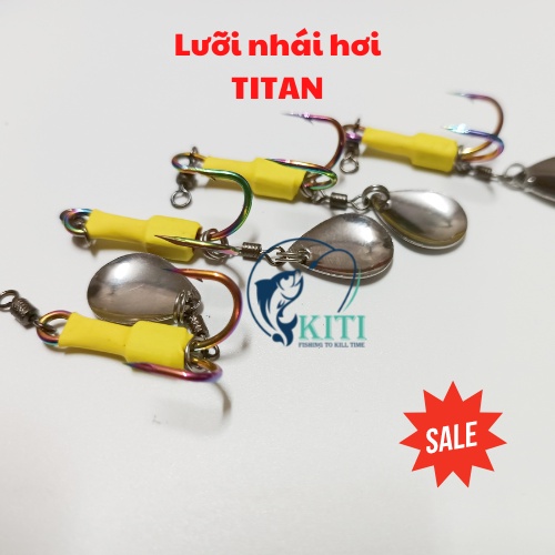 Lưỡi nhái hơi TITAN , Lưỡi câu đôi TITAN dùng để câu lure, câu cá lóc làm bằng Titan , đầy đủ phụ kiên