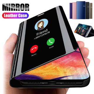 Ốp điện thoại da PU nắp lật góc nhìn trong suốt thông minh chống sốc cho Samsung Galaxy Note 20 Ultra