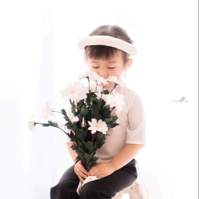 🌷ÁO DÀI TRẮNG CHO BÉ GÁI (kèm mấn)