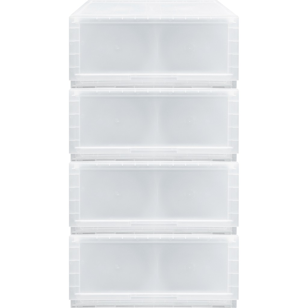 HomeBase STACKO hộp đựng đồ dạng ngăn kéo bằng nhựa size M Thái Lan W54xD39.5xH24 Cm trắng trong