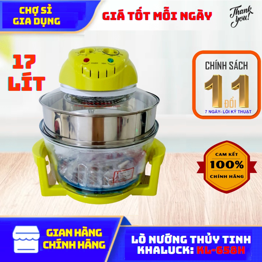 Lò Nướng Thủy Tinh Đa Năng Khaluck KL-658H( 17 lít Nâng Vòng, Công Suất 1300W)- Nấu Nướng Rã Đông Nhanh