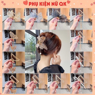 Kẹp tóc càng cua đính nơ sang trọng quý phái cho nữ phong cách Hàn Quốc KT5