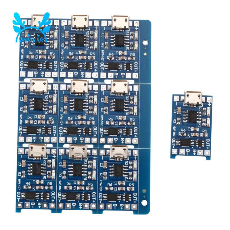 10Pcs 5V mini USB 1A 18650 for TP4056 Lithium Battery Charging Board With Protection Charger ule