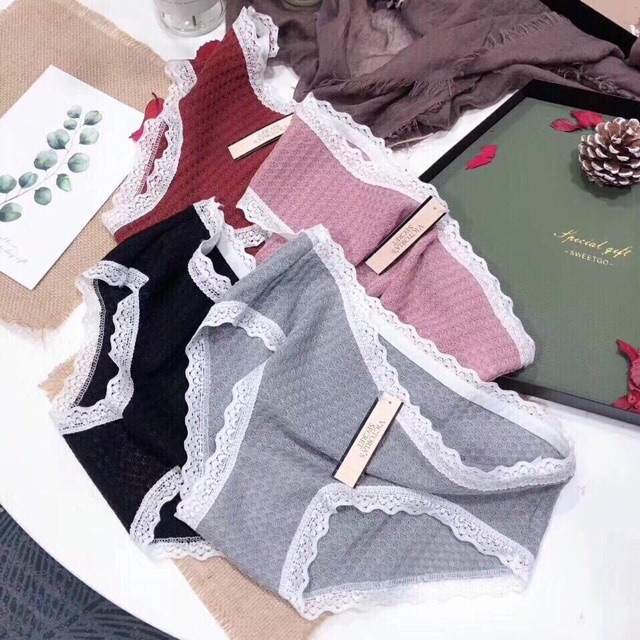 Quần lót nữ cotton  /🔥 FREESHIP 🔥 Đơn 250k / Quần lót cotton nữ Victoria sang trọng cuốn hút hộp 4 quần cao cấp | BigBuy360 - bigbuy360.vn