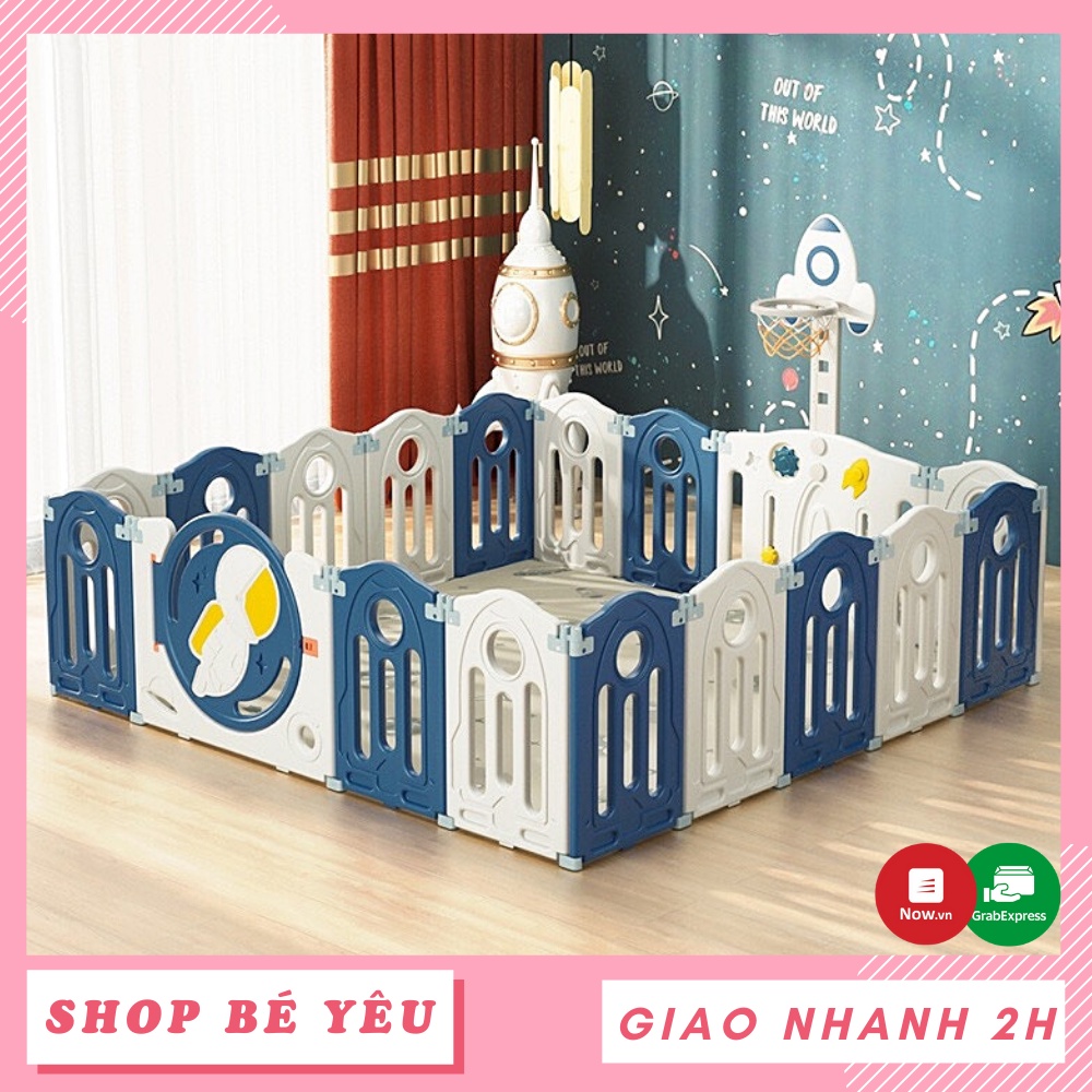 Quây cũi cho bé  𝑭𝒓𝒆𝒆𝒔𝒉𝒊𝒑  Quây cũi nhựa gấp gọn hình phi hành gia 9BABY