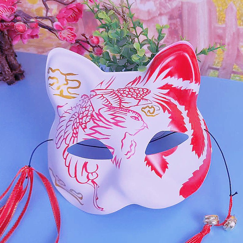 (Mask fox_cosplay) Mặt nạ mèo vẽ Mặt Nạ Mèo Thần Tài Mặt Nạ Cáo