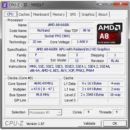 (HOT SALE) CPU AMD A8 6600k (4M Cache, 3.9Ghz)