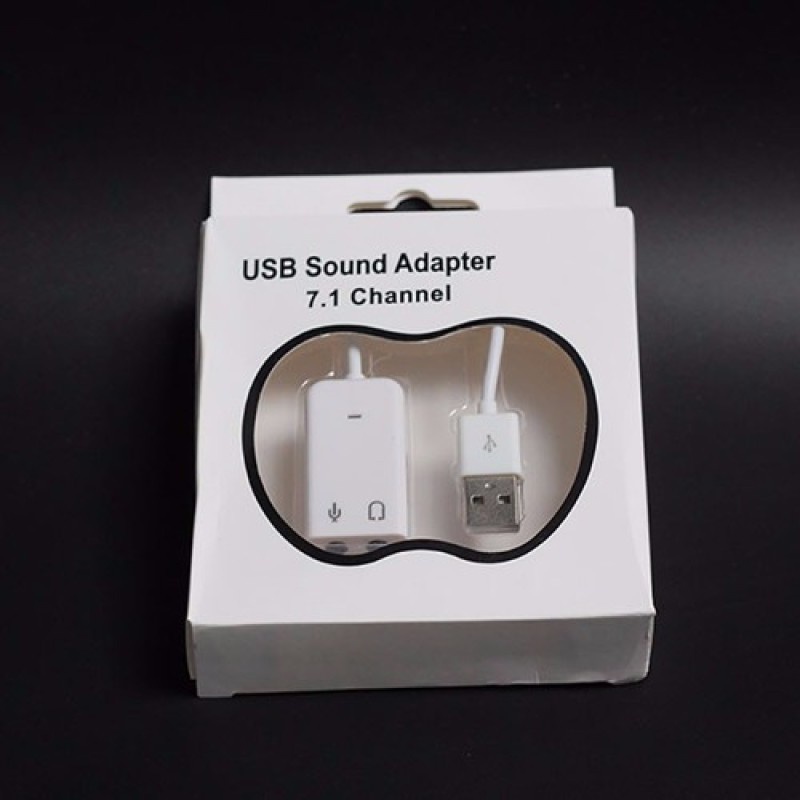 Cáp usb âm thanh 3D USB 7.1 (Trắng),usb sound 7.1,cáp chuyển usb sang jazz 3.5