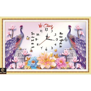 Tranh đính đá Đồng Hồ Vợ Chồng VS062chưa đính