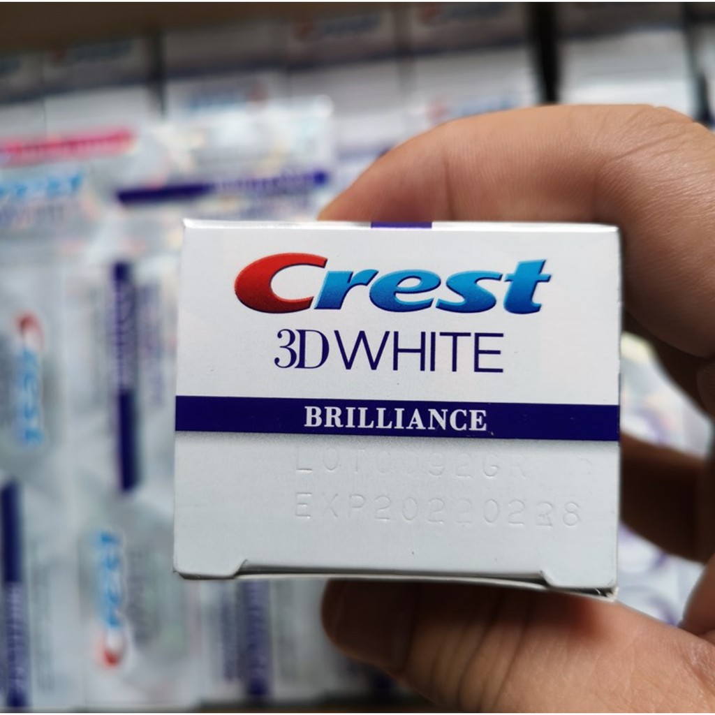 Kem đánh răng Crest 3D White Brilliance 116g Tmall bản Trung - Cho hơi thở thơm mát và trắng răng cấp tốc