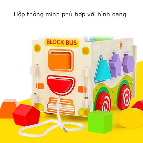 Đồ chơi xe thả hình bằng gỗ trẻ em,đồ chơi giáo dục sớm cho bé 1-3 tuổi