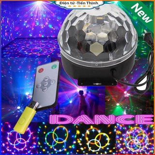 Đèn Led Vũ Trường Quả Cầu Xoay Pha Lê Cảm Ứng Theo Nhạc kèm USB